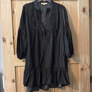 Black Lace Detail Women's Top